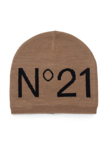 N°21 Kids Cappello in lana con logo