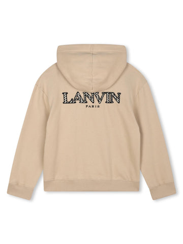 Lanvin Kids Felpa con zip e logo ricamato