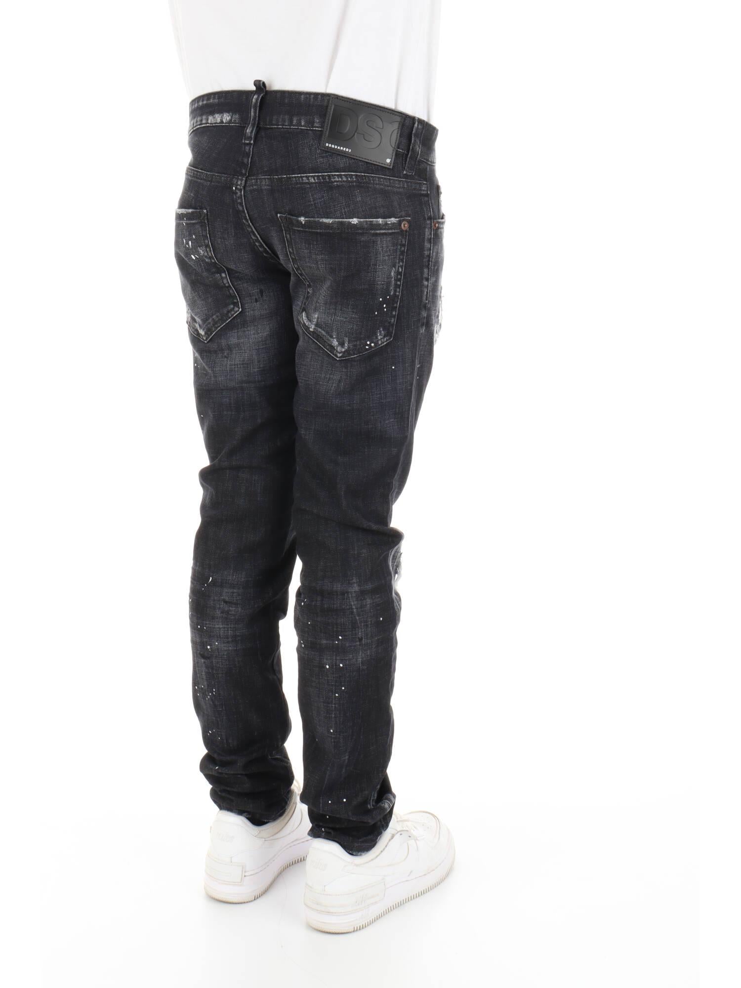 Dsquared Jeans slim con toppe in ecopelle