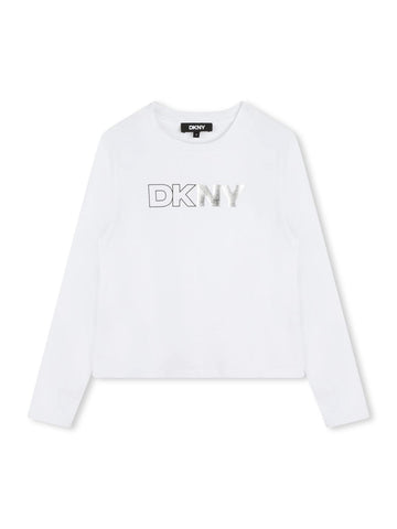 DKNY Kids Maglia con logo stampato