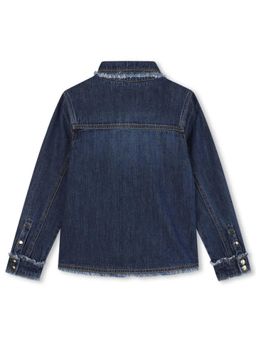 Chloè Kids Camicia di jeans sfrangiata