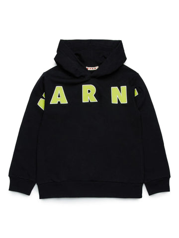 Marni Kids Felpa con cappuccio e logo ricamato