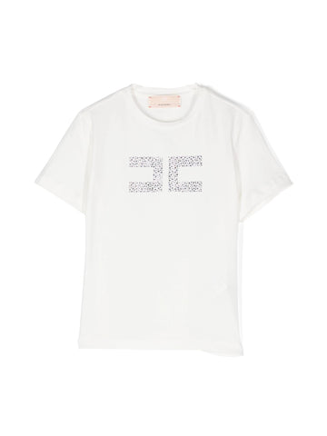 Elisabetta Franchi La Mia Bambina T-shirt con logo in cristalli