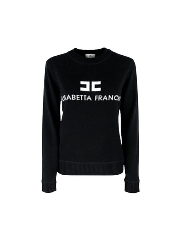 Elisabetta Franchi Maglia in misto cashmere con logo